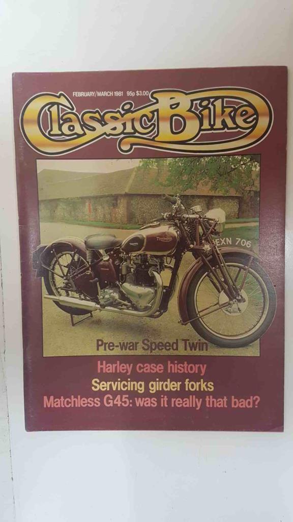 Revista, magazine: Classic Bike February/March 1981 - Paginas centrales poster 1955 500cc Matchless G45