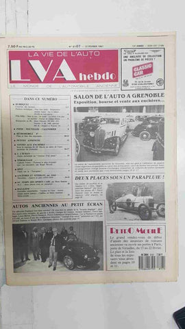 Revista, Magazine: La Vie de l'Auto LVA Hebdo num 87/07, 12 fevrier 1987 - Salon de l'auto a Grenoble