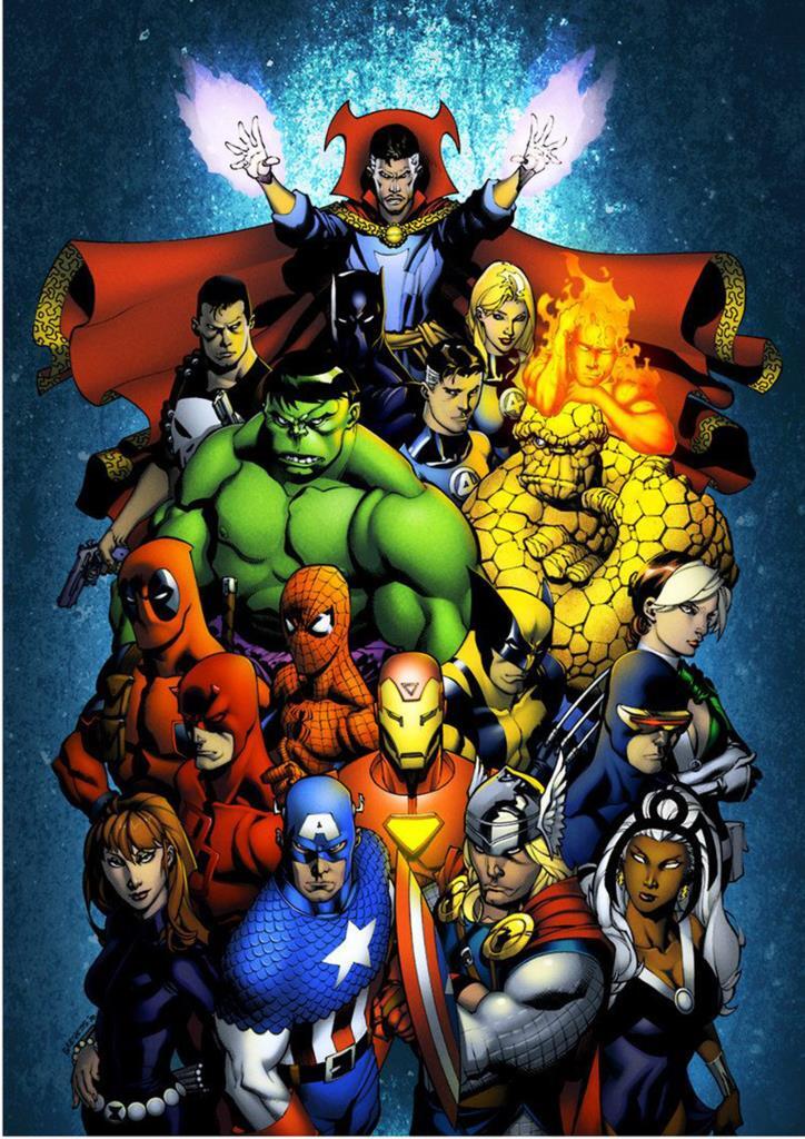 Poster DIN 4 numero 0822: serie Marvel: grupo de personajes