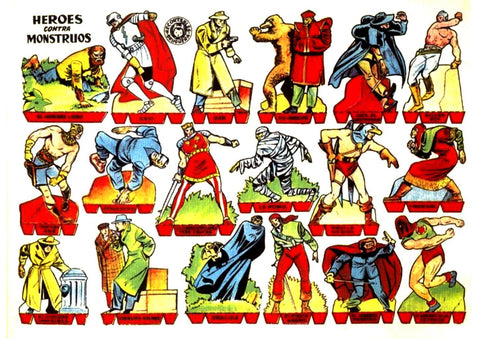 Poster DIN 4 numero 0831: Troquelado Heroes contra Monstruos