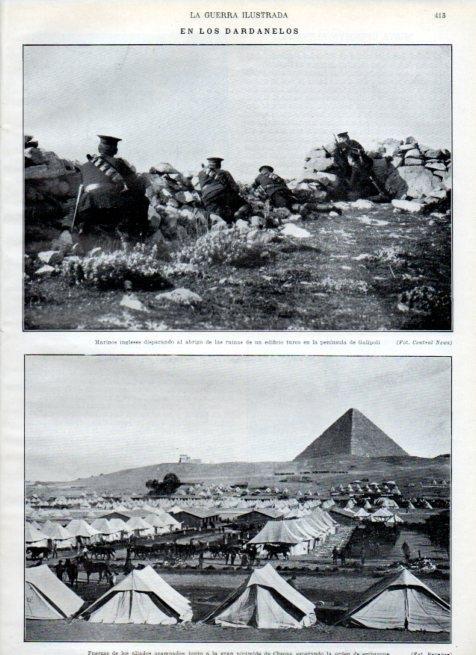 LAMINA V18065: Fuerzas aliadas acampadas junto a la piramide de Keops