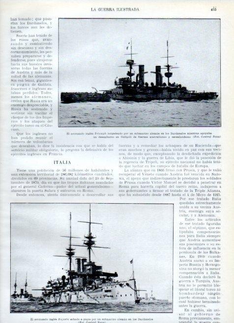 LAMINA V18078: Acorazados ingleses Triumph y Majestic