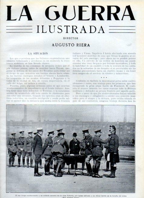 LAMINA V18077: el rey Jorge condecorando a un soldado escoces