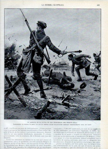 LAMINA V18074: Lucha de trincheras del frente belga