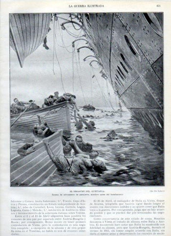 LAMINA V18070: Salvamento de pasajeros del Lusitania