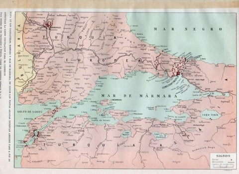 LAMINA V18025: Mapa de los Dardanelos, Bosforo y mar de Marmara