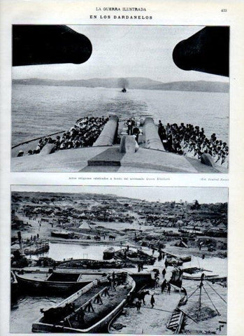 LAMINA V18086: Tropas desembarcadas en la costa de Galipoli