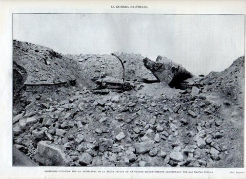 LAMINA V18139: Destrozos en un fuerte abandonado por las tropas turcas