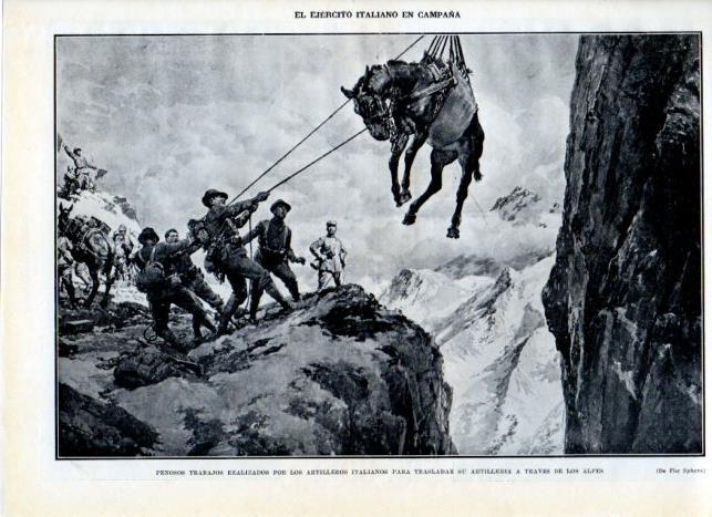 LAMINA V18132: Traslado de artilleria a traves de los Alpes