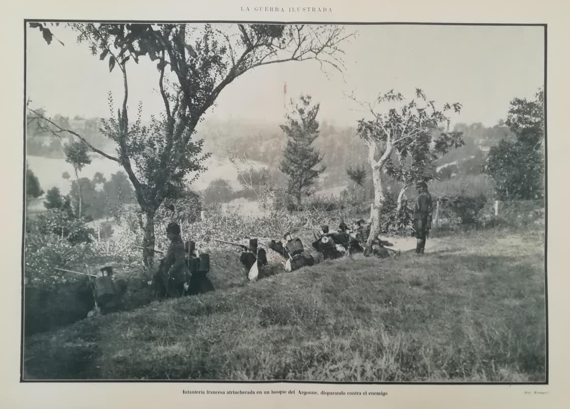 LAMINA V18163: Infanteria francesa atrincherada en bosque de Argonne