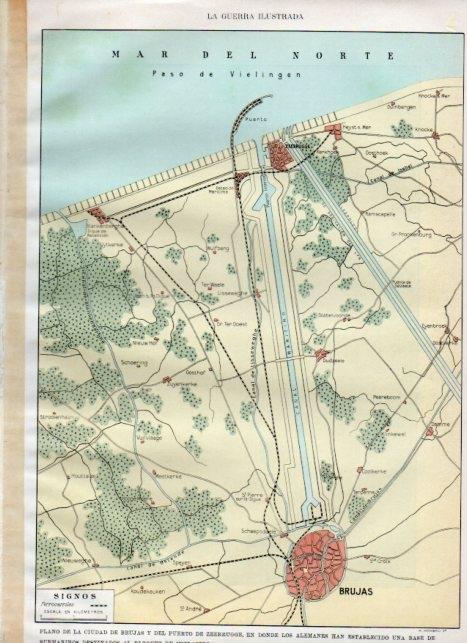 LAMINA V18148: Plano de la ciudad y puerto de Brujas