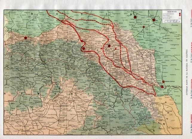 LAMINA V18102: Mapa de las fases de la batalla de Galitzia