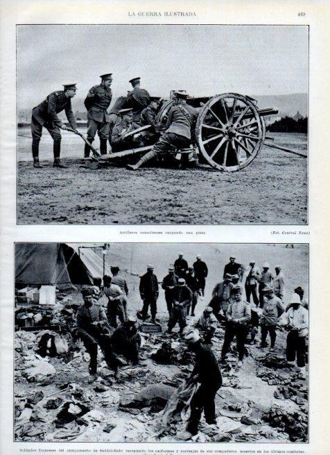LAMINA V18093: Artilleros de Canada cargando un cañon