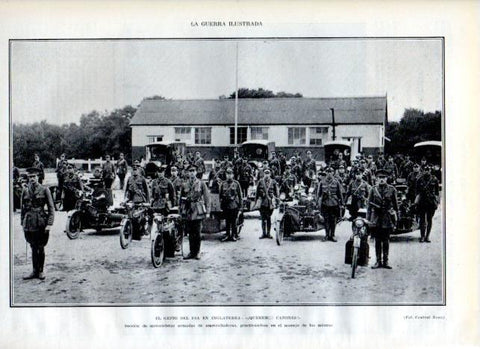 LAMINA V18117: Seccion de motocicletas inglesas armadas de cañones