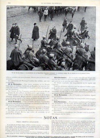LAMINA V17928: El Rey belga junto al Presidente frances revistado la caballeria belga