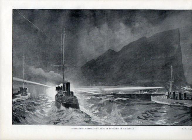 LAMINA V17868: Torpederos de Inglaterra vigilando el estrecho de Gibraltar