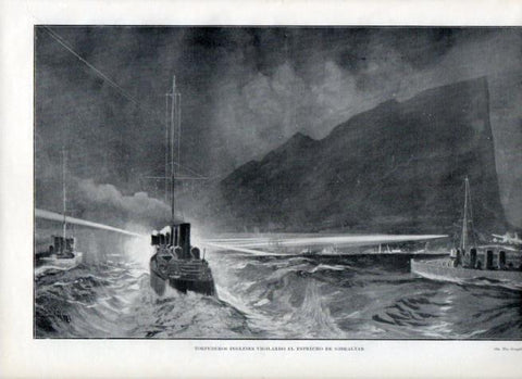 LAMINA V17868: Torpederos de Inglaterra vigilando el estrecho de Gibraltar