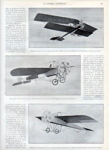 LAMINA V17864: Biplano Aviatik y Monoplano Henry Farman