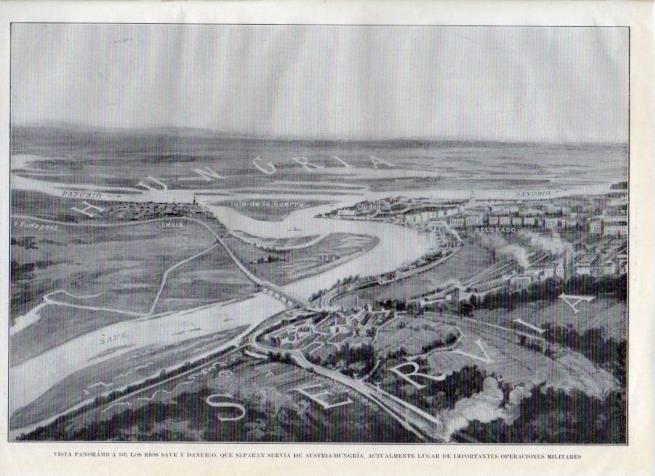 LAMINA V17859: Vista panoramica de los rios Save y Danubio