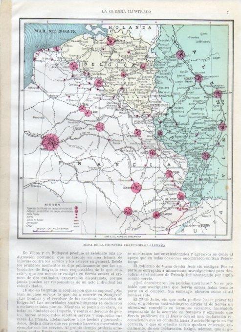 LAMINA V17857: Mapa de la frontera Franco-Belga-Alemana