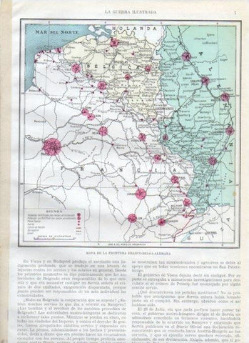 LAMINA V17857: Mapa de la frontera Franco-Belga-Alemana