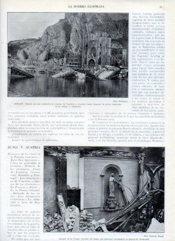 LAMINA V17885: Dinant despues de los combates entre los belgas y alemanes
