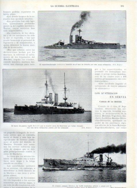 LAMINA V17984: Crucero Blucher y Superdreadnought Audacious