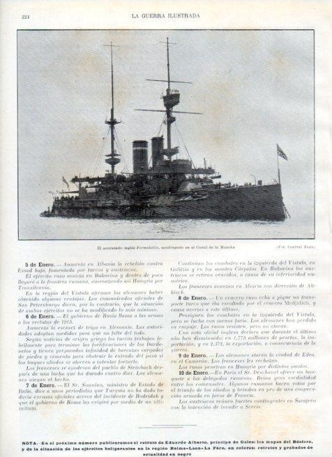 LAMINA V17968: Acorazado ingles Formidable