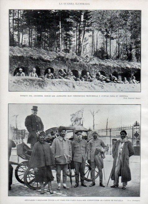 LAMINA V17963: Oficiales y soldados indios en Paris