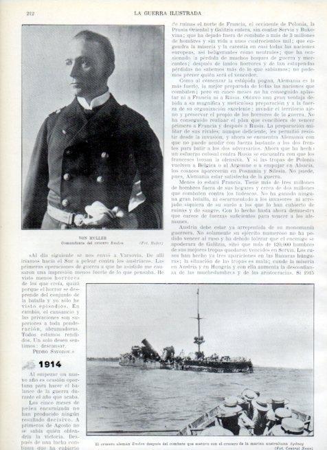 LAMINA V17962: Comandante Von Muller y crucero Emden