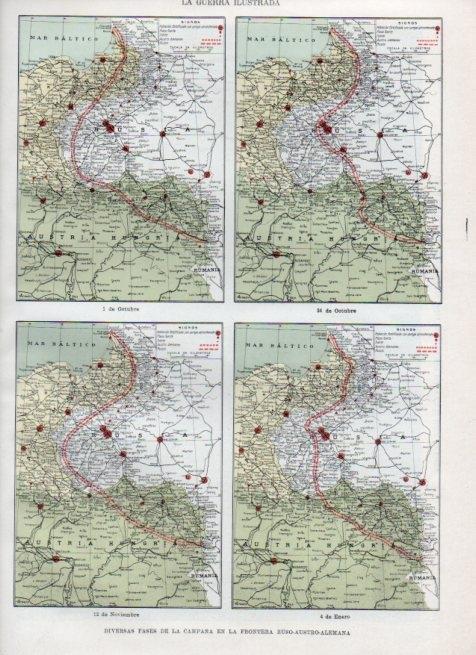 LAMINA V17955: Fases de la campaña en la frontera Ruso-Austro-Alemana