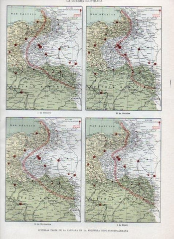 LAMINA V17955: Fases de la campaña en la frontera Ruso-Austro-Alemana
