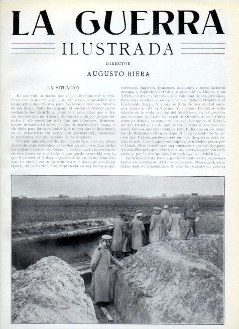 LAMINA V17953: Oficiales y corresponsales militares en trinchera alemana
