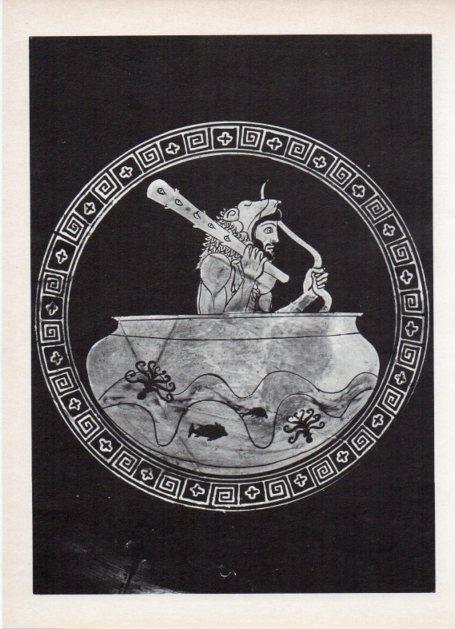 LAMINA V18664: Taza atica con Heracles sentado en la caldera del sol