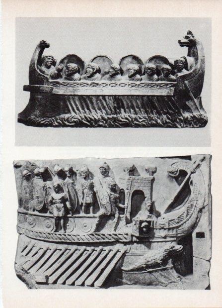 LAMINA V18625: Bajorrelieve romano de un navio de guerra