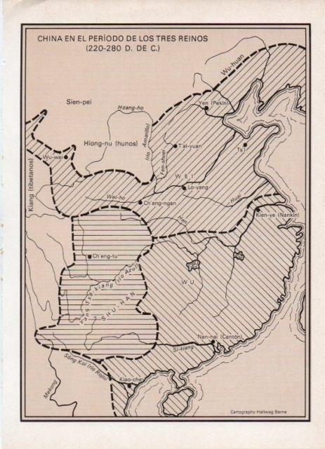 LAMINA V18692: Mapa de China periodo de los tres reinos  220-280 d. de C.
