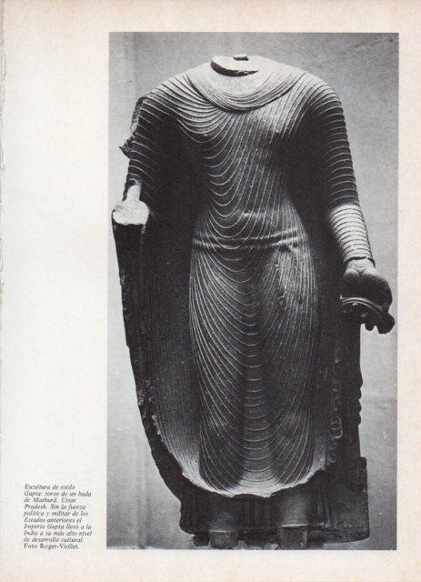LAMINA V18695: Torso de un buda de Mathura, Uttar Pradesh