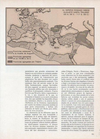 LAMINA V18699: Mapa del imperio romano desde Augusto hasta Trajano 