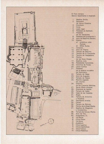 LAMINA V18687: Mapa del foro romano, epoca republicana e imperial