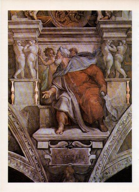 LAMINA V18572: Profeta Ezequiel fresco de Miguel Angel
