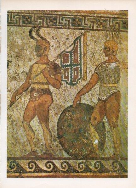 LAMINA V18545: Guerreros lucanos fresco proveniente de Paestum
