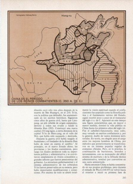 LAMINA V18602: Mapa de China en periodo de los reinos combatientes 350 a de C