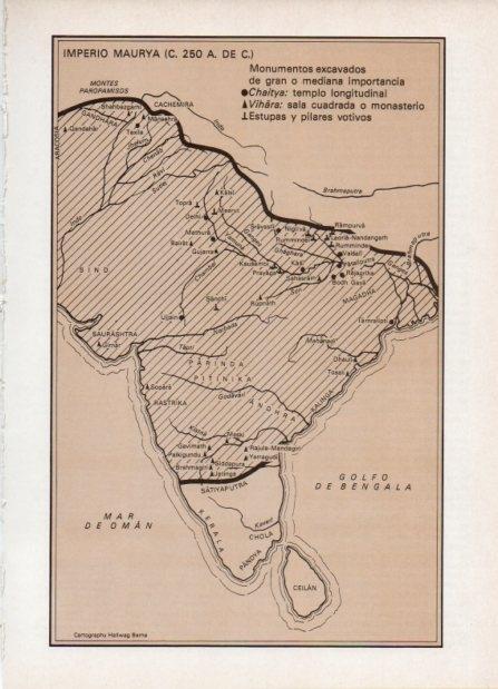 LAMINA V18604: Mapa del imperio Maurya 250 a de C