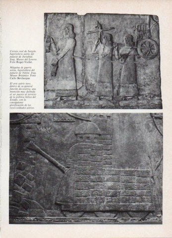 LAMINA V18590: Maquina de guerra asiria bajorrelieve palacio de Ninive