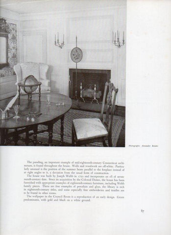 LAMINA V18834: The Council Room of The Webb House 1752 in Wethersfield, Connecticut