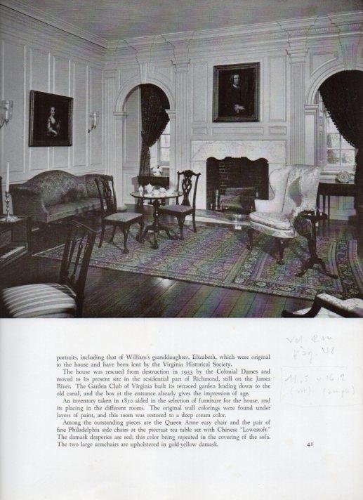 LAMINA V18811: The Northwest Parlor of Wilton in Richmond, Virginia