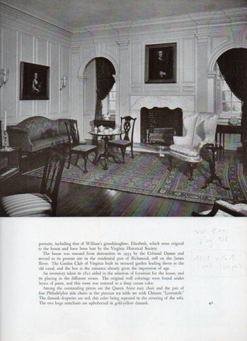 LAMINA V18811: The Northwest Parlor of Wilton in Richmond, Virginia