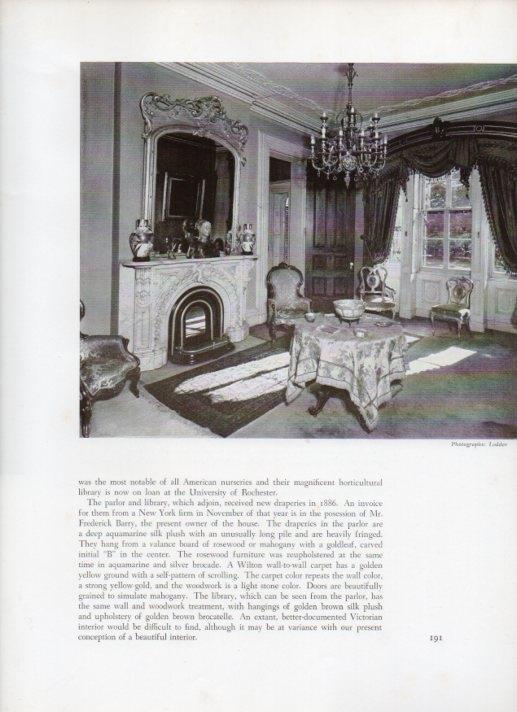 LAMINA V18886: Library and Parlor of The Patrick Barry House in Rochester, New York