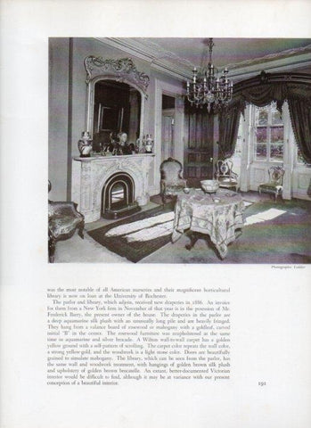 LAMINA V18886: Library and Parlor of The Patrick Barry House in Rochester, New York