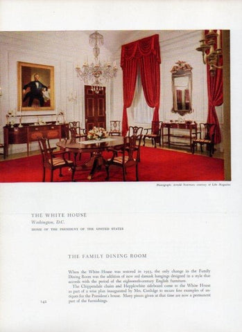 LAMINA V18861: The Family Dining Room of The White House in Washington D.C.